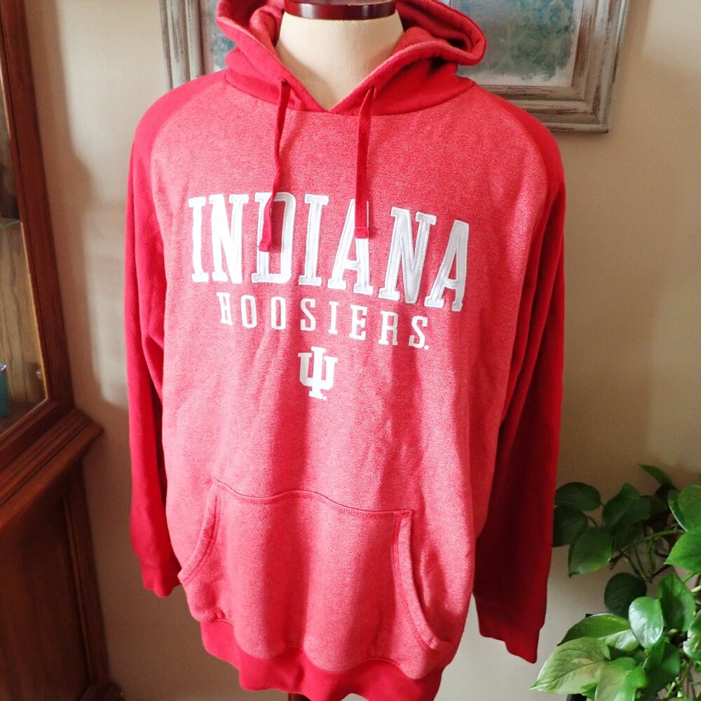 Champion Indiana Hoosiers IU Red Colorblock Hoodie Sweatshirt Men's Size XXL